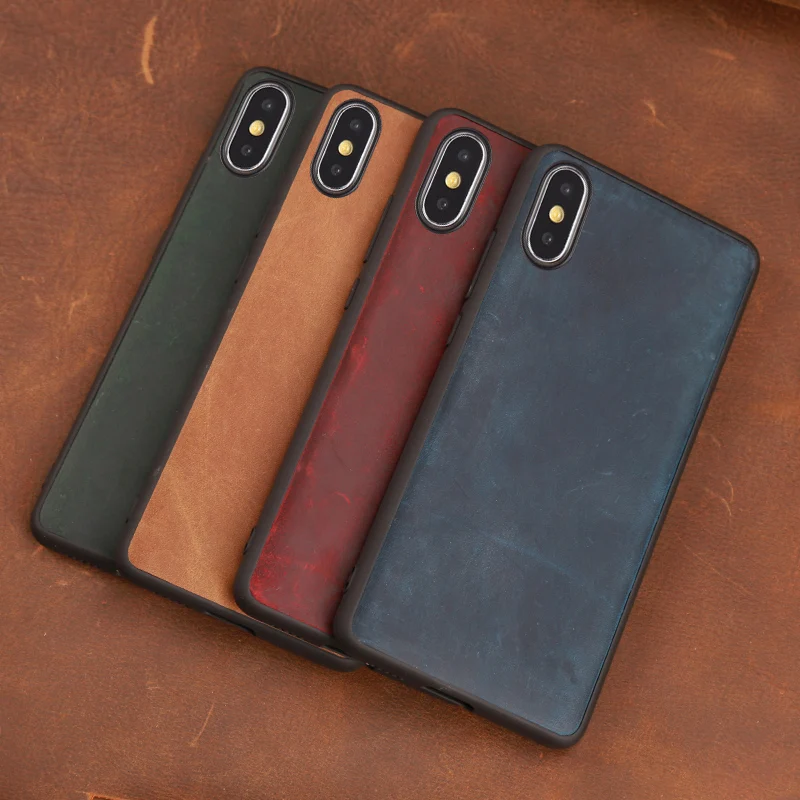Роскошные Чехлы из воловьей кожи для iPhone 7 8 Plus X Xs Max чехол Crazy Horse кожаный 6 6S 6p 7p p |