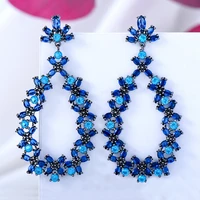 missvikki %d1%81%d0%b5%d1%80%d1%8c%d0%b3%d0%b8 gorgeous shiny retro blue cz drop earrings full cubic zirconia for women wedding trendy earrings high quality