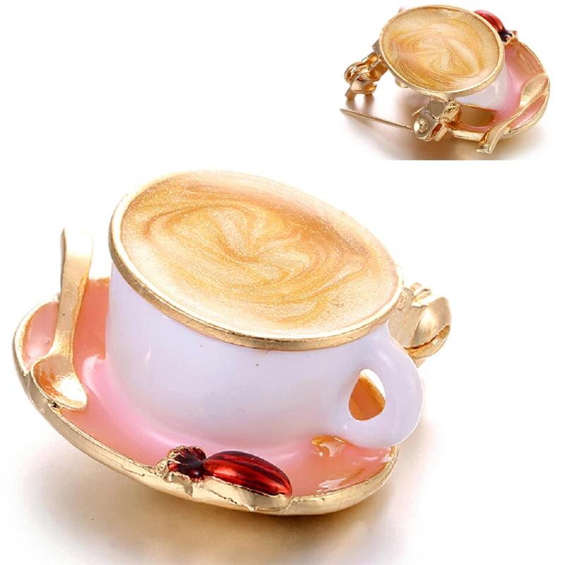 Аксессуары броши в форме чашки кофе эмалированные знаки значок маленького