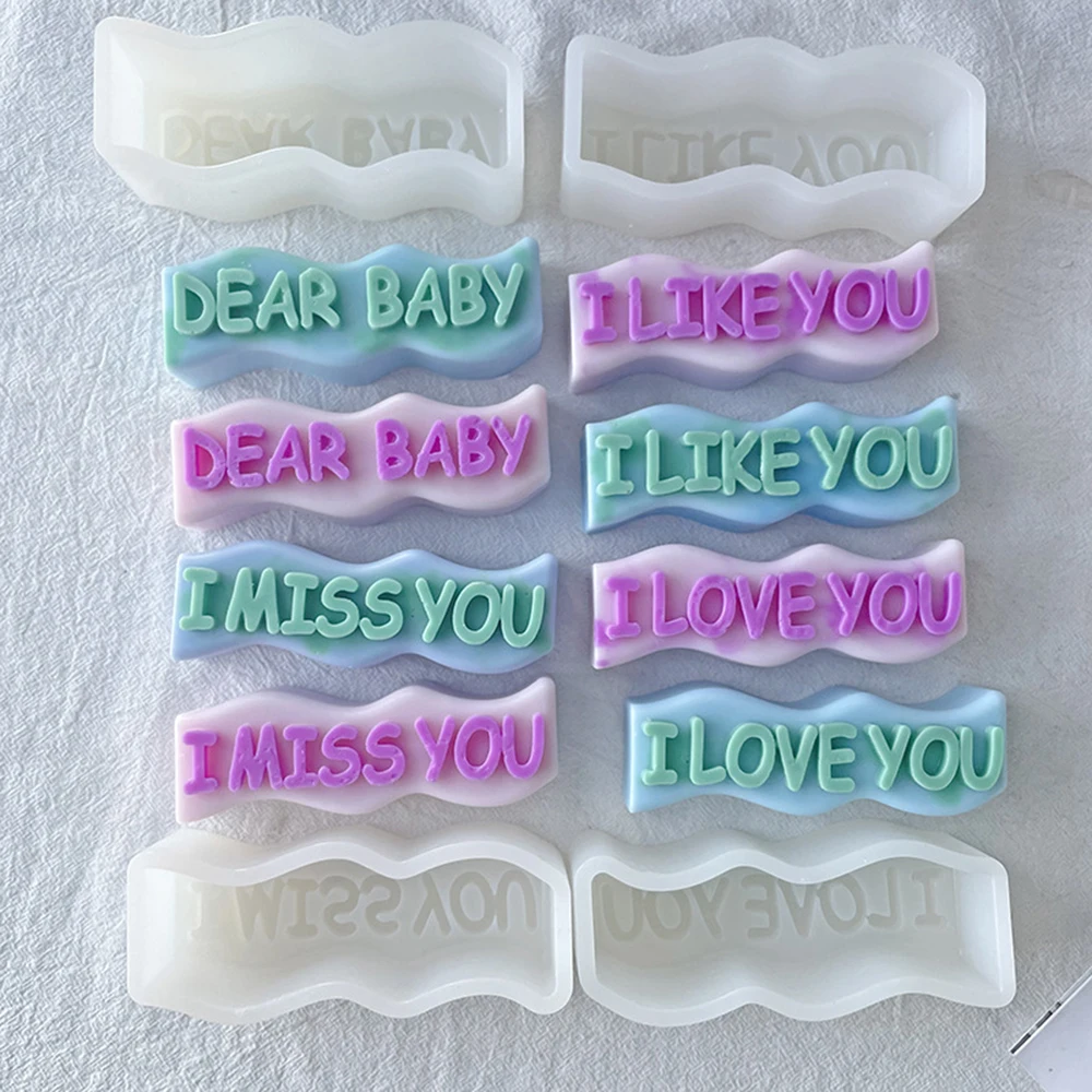 

Love Slogan Candle Silicone Mold DIY Aromatherapy Candle Gypsum Resin Clay for Holiday Home Decor Valentine's Day Birthday Gifts