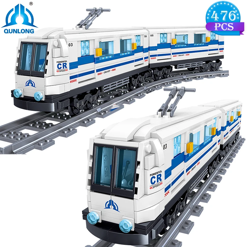 Строительные блоки Qunlong Высокоскоростная Модель поезда конструктора Детская