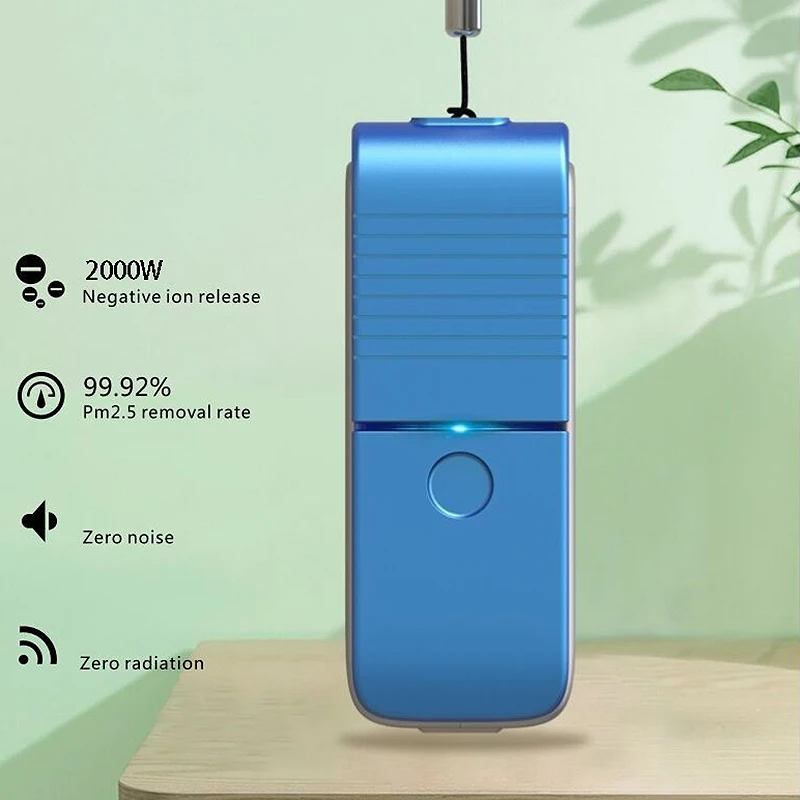 

2Pcs Portable Air Purifier Wearable Air Purifier Necklace Usb Air Cleaner Negative Ion Generator Personal Air Freshener