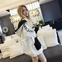 hoodie sweatshirt jacket female korean version 2020 new large size thin loose sweater plus fat to increase harajuku hoodie