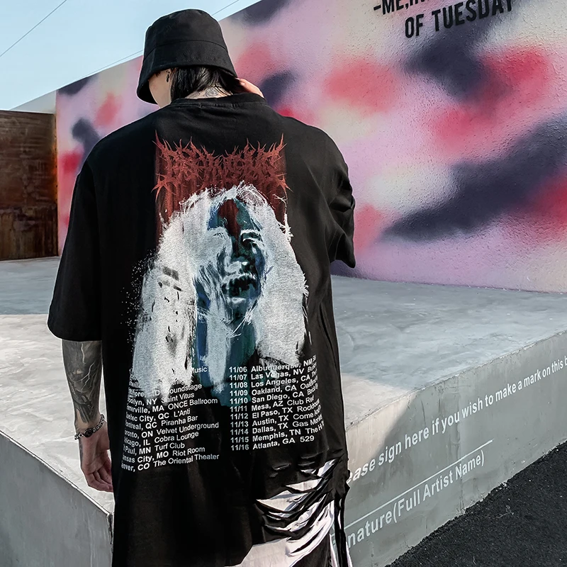 Футболки с ужасным принтом для скейтборда повседневные Модные уличные футболки