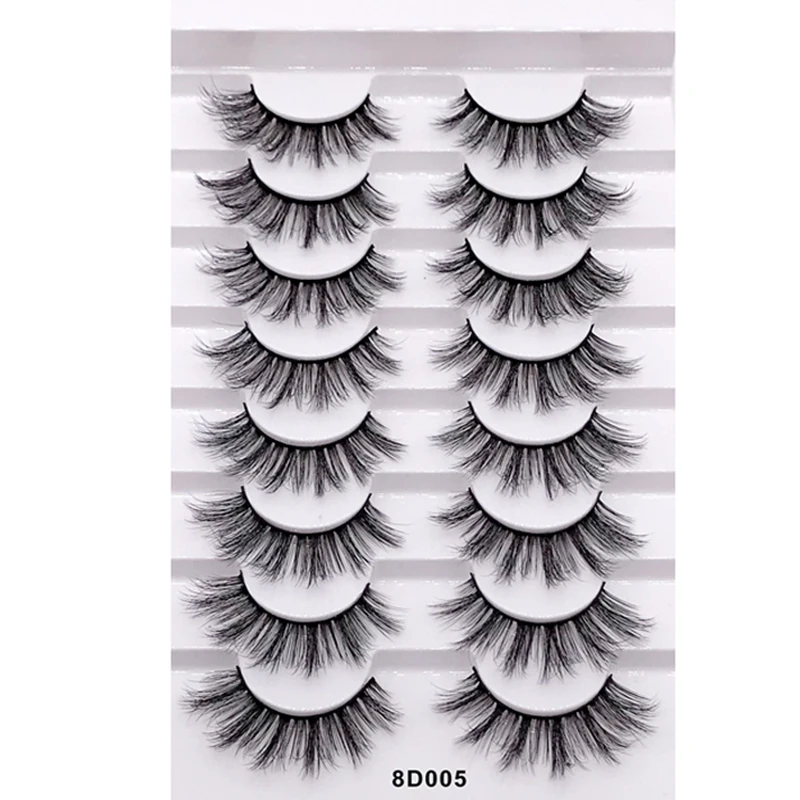 AY 8 Pairs 25 mm Mink Eyelashes lashes Bulk Woman Makeup Tools Eyelash Vendor 25mm mink Wholesale | Красота и здоровье