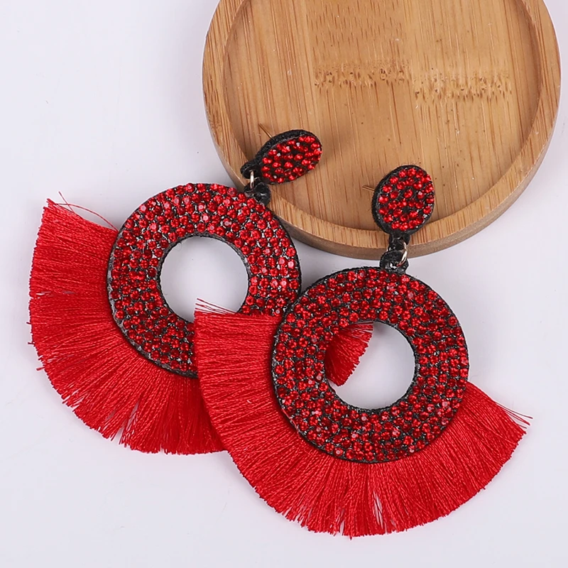 Женские серьги с кисточками корейские большие круглые индивидуальные подвески