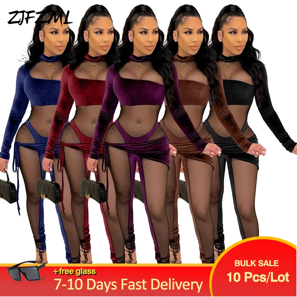 

Оптовая продажа, большие партии товаров, ретро бархатные комбинезоны, женский комбинезон, осенне-зимний прозрачный Облегающий комбинезон с...