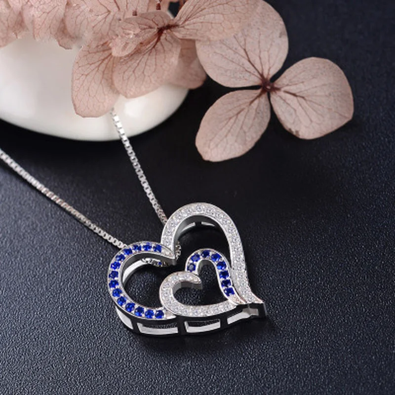 Женское Ожерелье с кулоном в виде сердца из серебра 2018 пробы | Украшения и