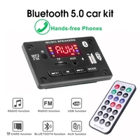 handsfree bluetooth 5 0 mp3 decoder board with microphone fm radio module wireless audio receiver support tf card3 5mm auxusb