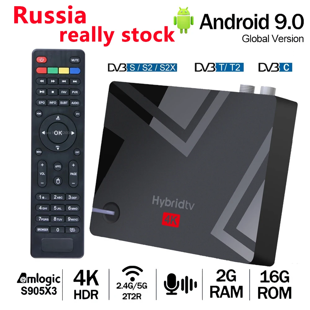ТВ приставка Mecool K5 Android 9 0 Smart TV 2 4G 5G DVB S2 T2 Wi Fi Bluetooth PVR запись Amlogic S905X3 ГБ 16