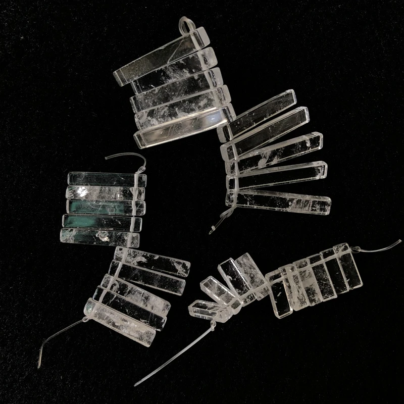 

Wholesale 10beads/set Natural Clear Bead Pendant 4x5x25mm Gemstone Blade Bead Jewelry DIY,Top With Cross Drilled hole