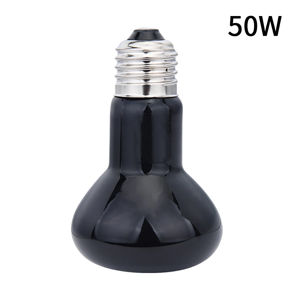 Black 50W Мини-25/50/75/100 Вт лампа для рептилий обогреватель для рептилий E27 УФ дневной и ночной амфибия броши в виде ящерицы светящаяся черепашка светильник в виде змеи рептилий BulbLight - Цвет: Black 50W