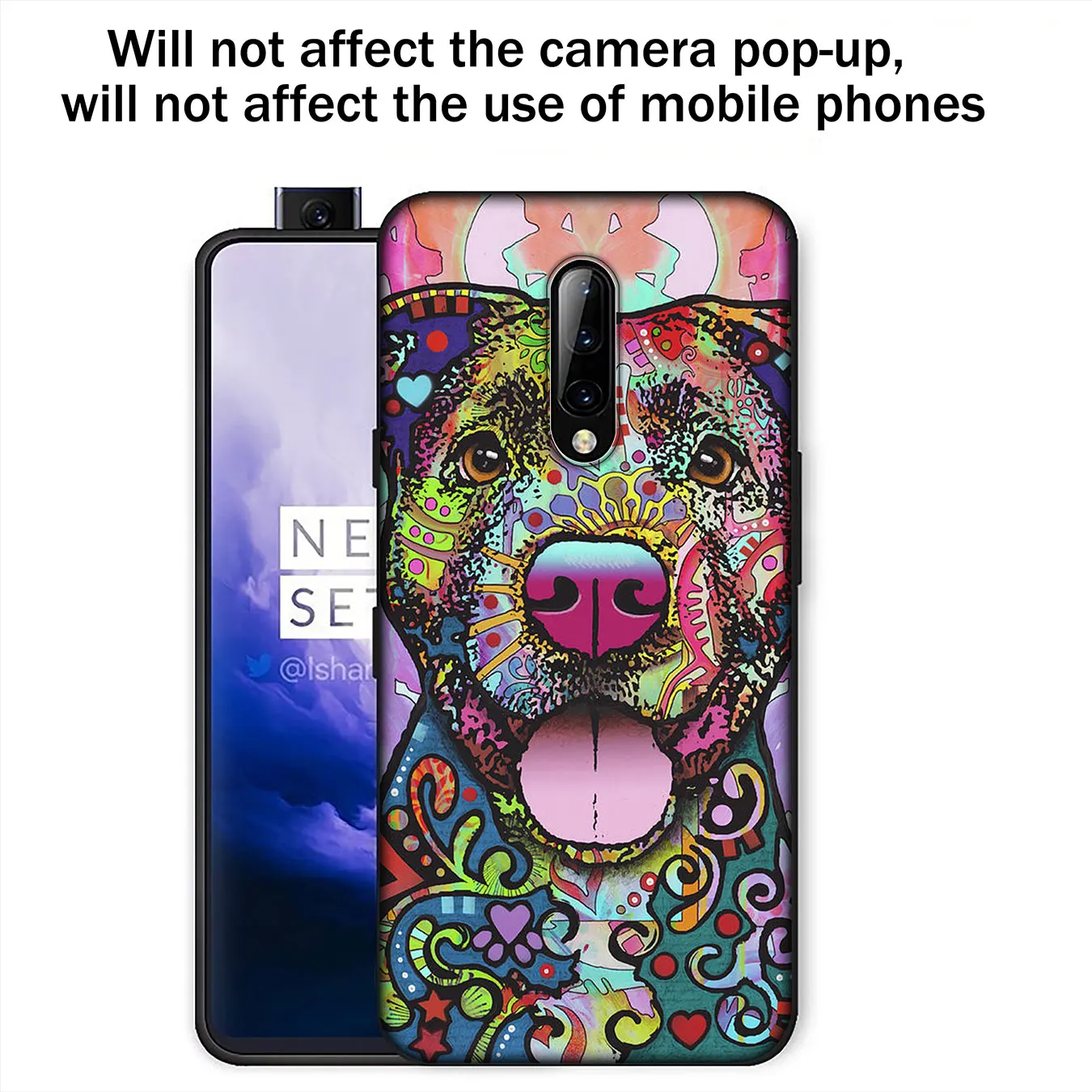 Cute Pitbull Dogs Pop Art Soft TPU Black Silicone Phone Case for OnePlus 7T 7 Pro 6 6T 5 5T One Plus 7Pro Cover | Мобильные телефоны