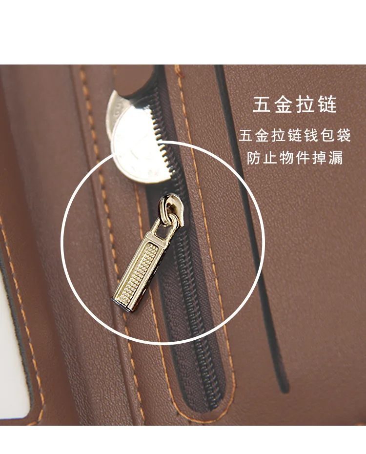 Мини Мужской кошелек на молнии женский короткий с отделением для карт сумка