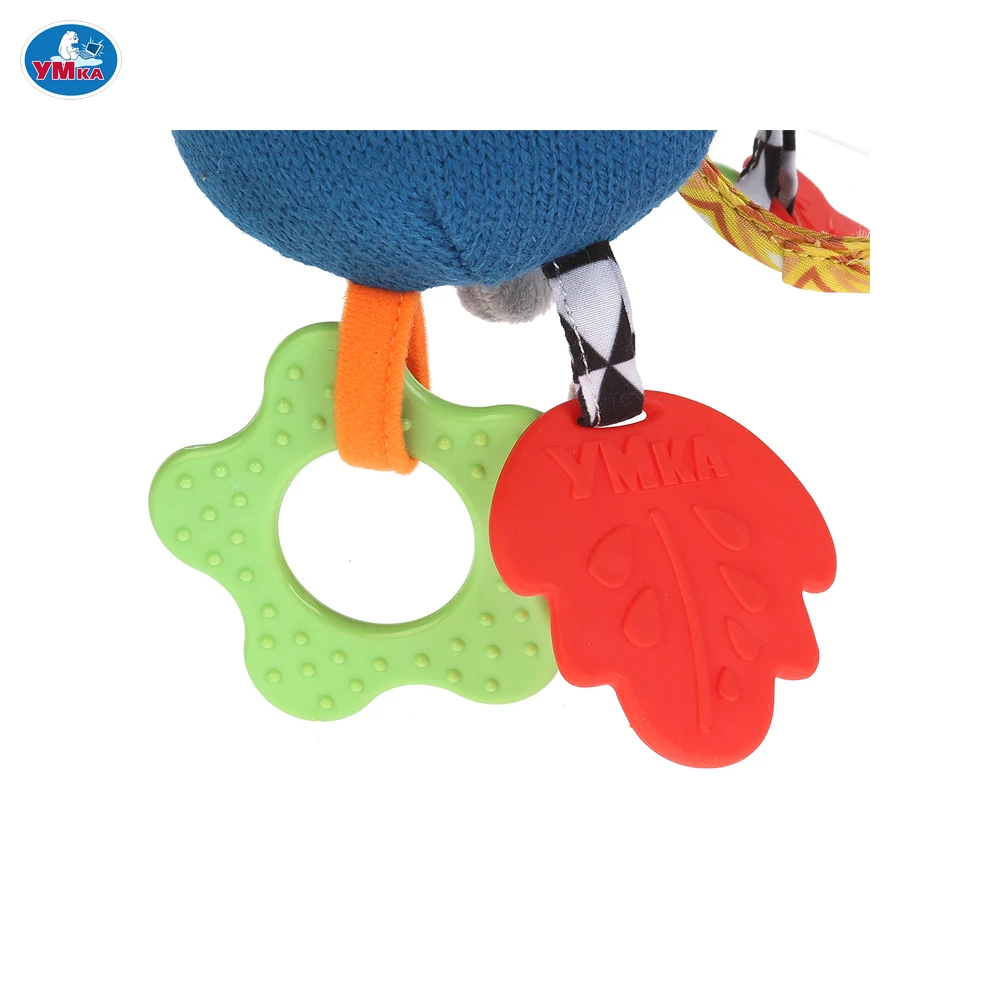 Погремушка УМКА Котик подвеска большая с прорезывателями и зеркальцем пищалка