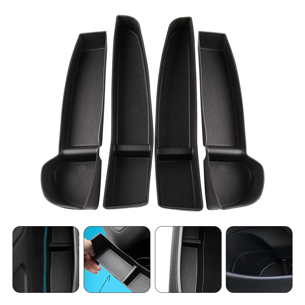 

4pcs Door Handle Armrest Storage Box Door Side Organizer Compatible with Model 3