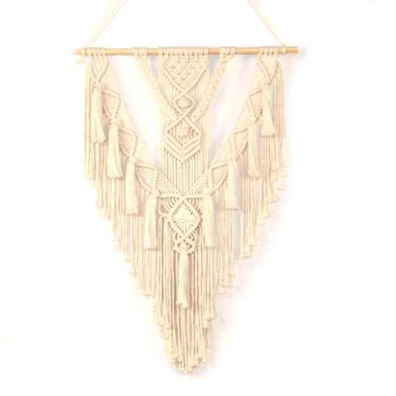 

Настенные подвесной, в технике макраме гобелен ручной работы в стиле «Бохо ремесла украшения роскошный номер Спальня геометрический орнам...