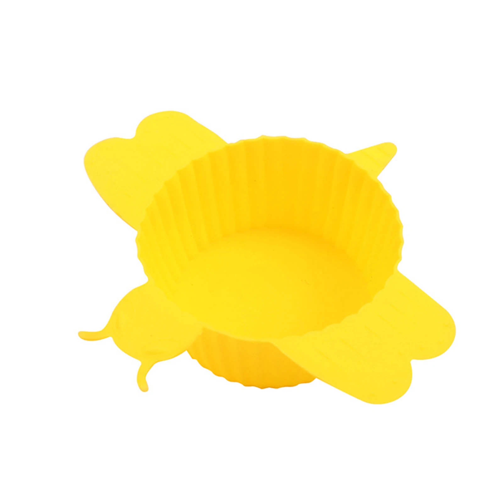 

10pcs Little Bee Figure Silicone Cake Cup Yellow Soft Baking Mould with Handle Heat-resistant 6.2cm F2