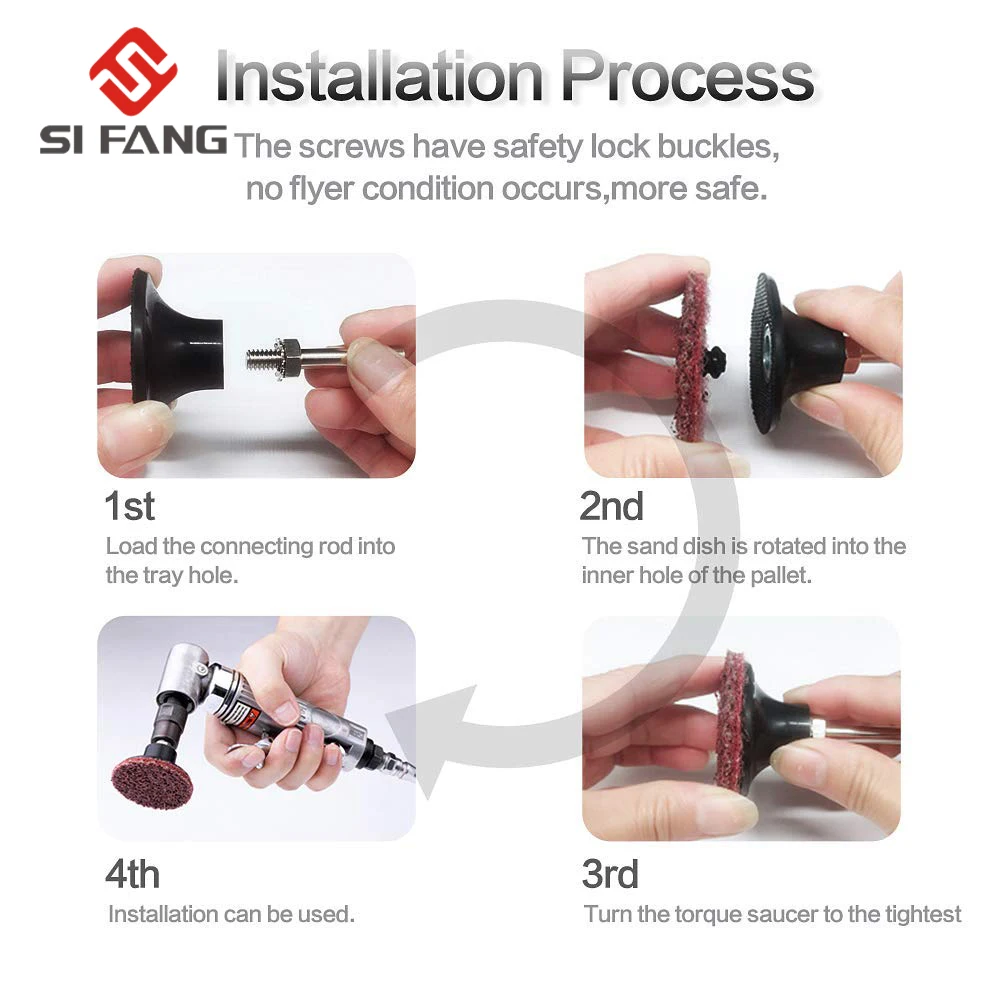 46PCS 2 Inch Sanding Discs Roll Lock Surface Conditioning R-Type Quick Change Disc with 1 Pad Holder |