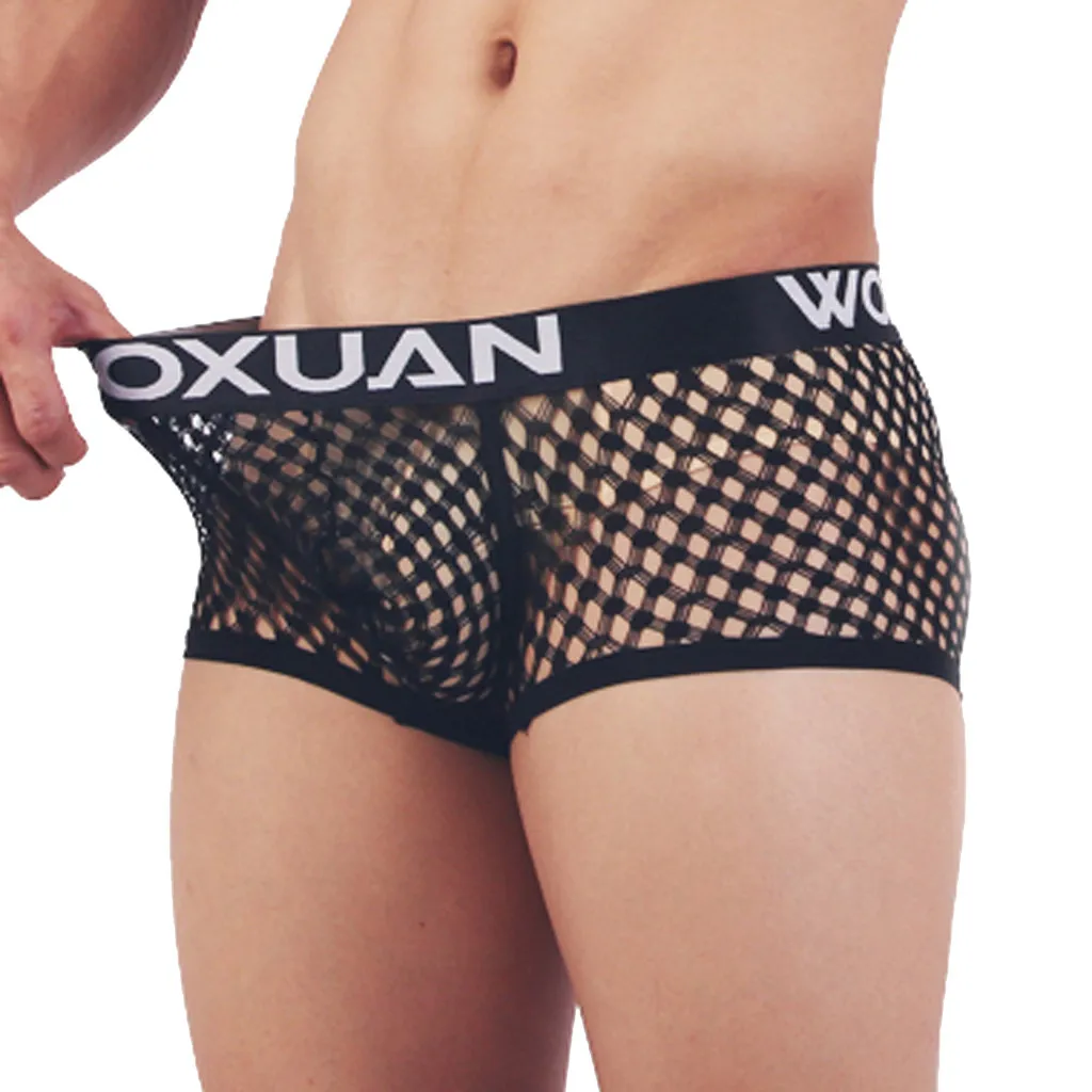 Сексуальные мужские u-выпуклые сетчатые стринги с низкой посадкой сексуальные