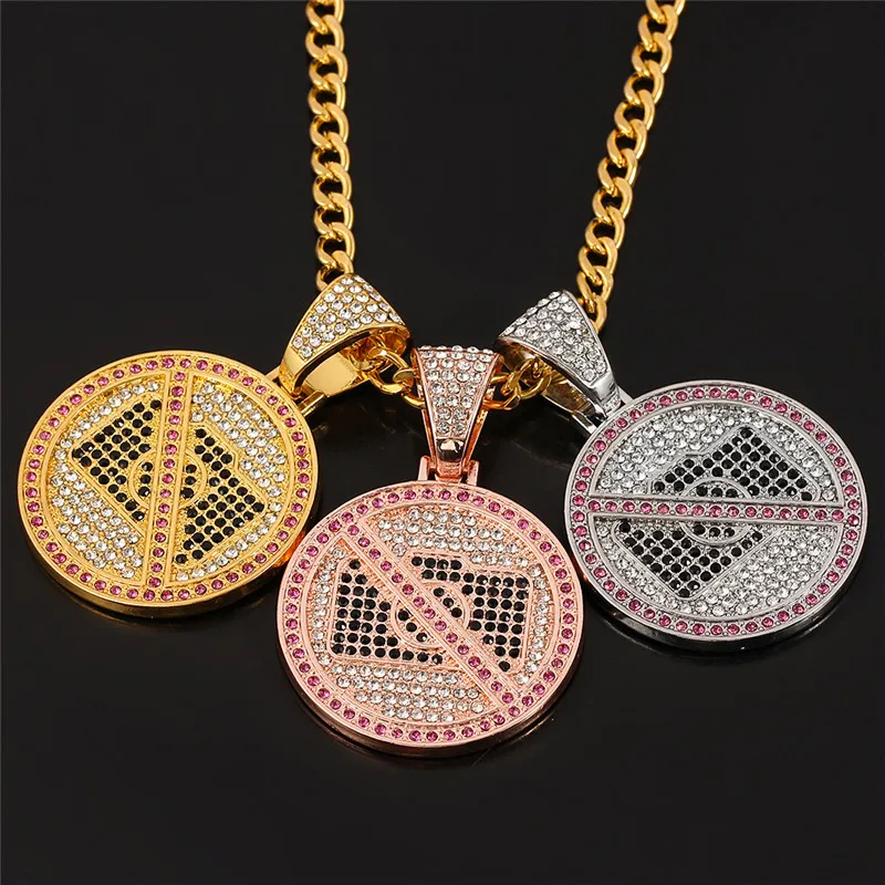 Ожерелье с подвеской в готическом стиле Мужская круглая подвеска надписью без