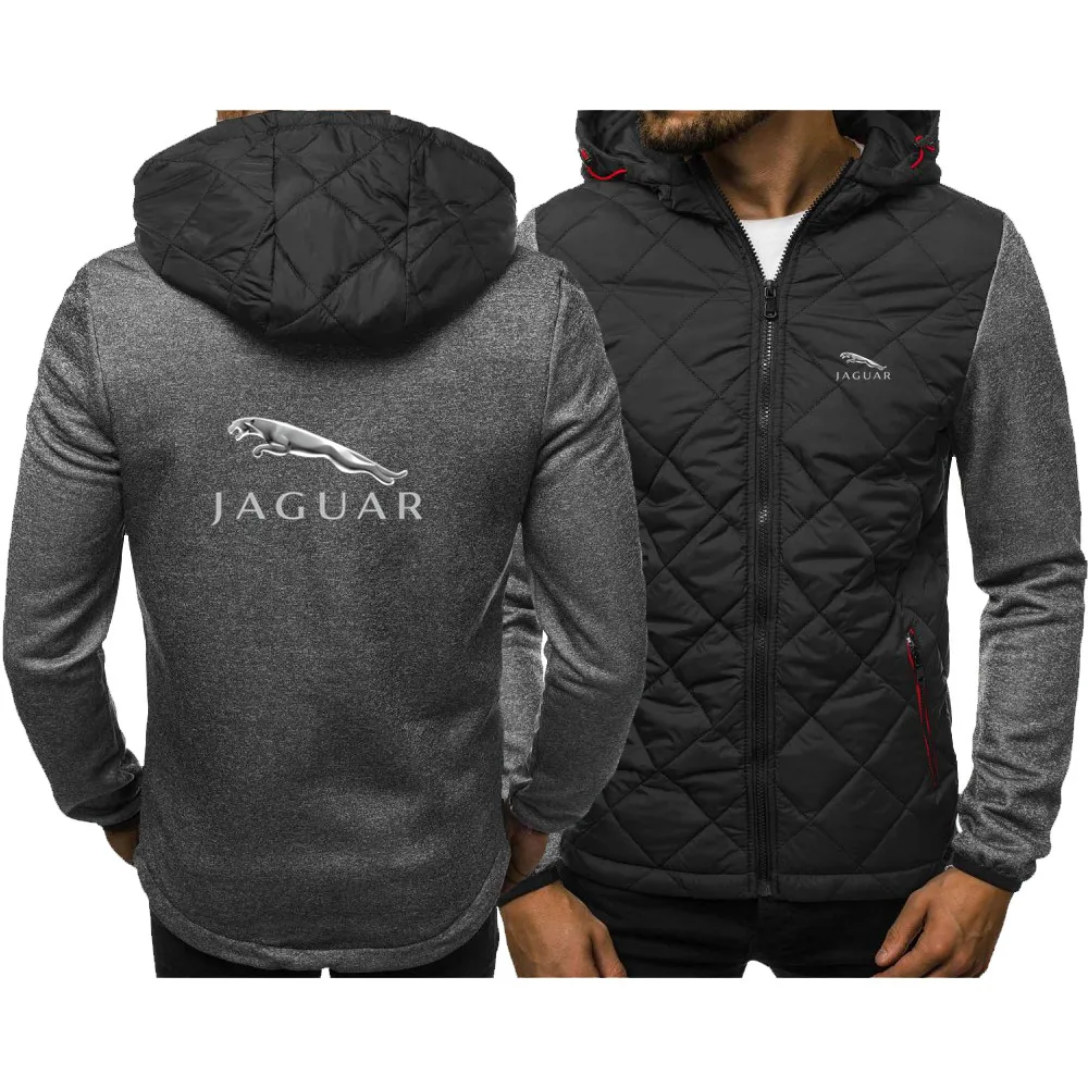 

Men's spring and autumn JAGUAR printing casual diamond stitching hoodie fashion cardigan long-sleeved zipper jacket hoodie