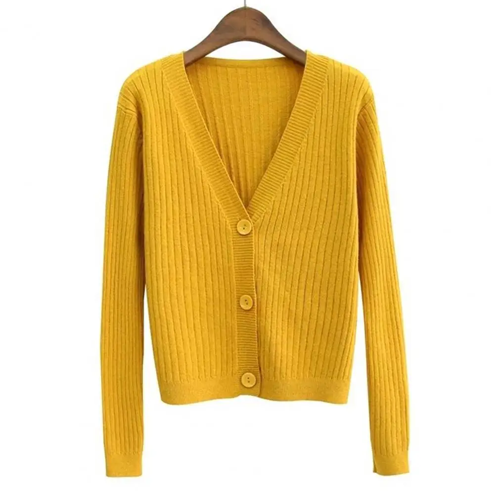

Women Autumn Winter V Neck Long Sleeve Cardigan Buttons Knitted Coat Sweater