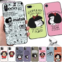 cute girl mafalda new fun soft rubber phone cover for iphone 13 8 7 6 6s plus x 5s se 2020 xr 11 12 pro xs max