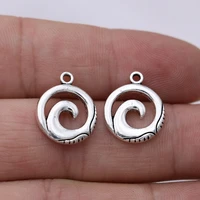 10pcs antique silver plated wave charm pendant jewelry making bracelet necklace diy earrings accessories craft