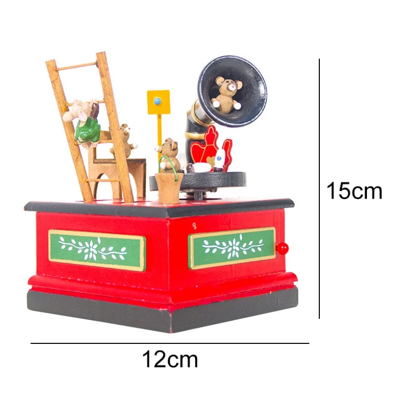 Рождественская музыкальная шкатулка ручной работы Настольный по дереву