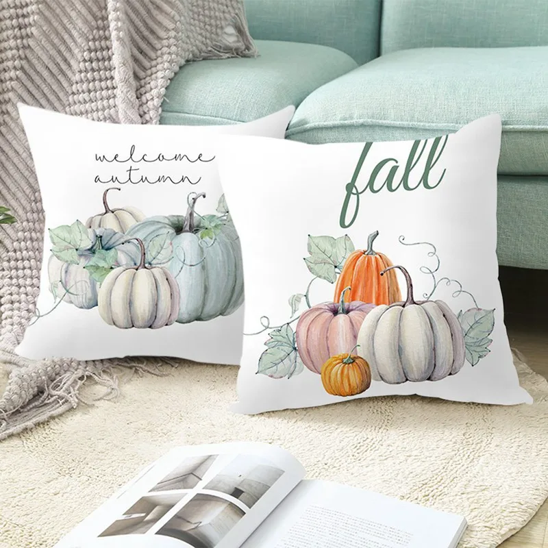 Новый Хэллоуин День благодарения Подушка с изображением тыквы Полиэстеровая