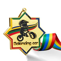 balance car medal custom factory direct sale school sports team ribbon sports medal free engraving high quality metal gold silv