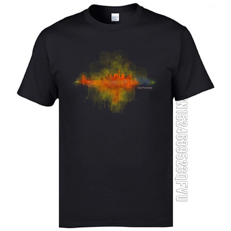 Туманная художественная Акварельная Мужская футболка с рисунком американский