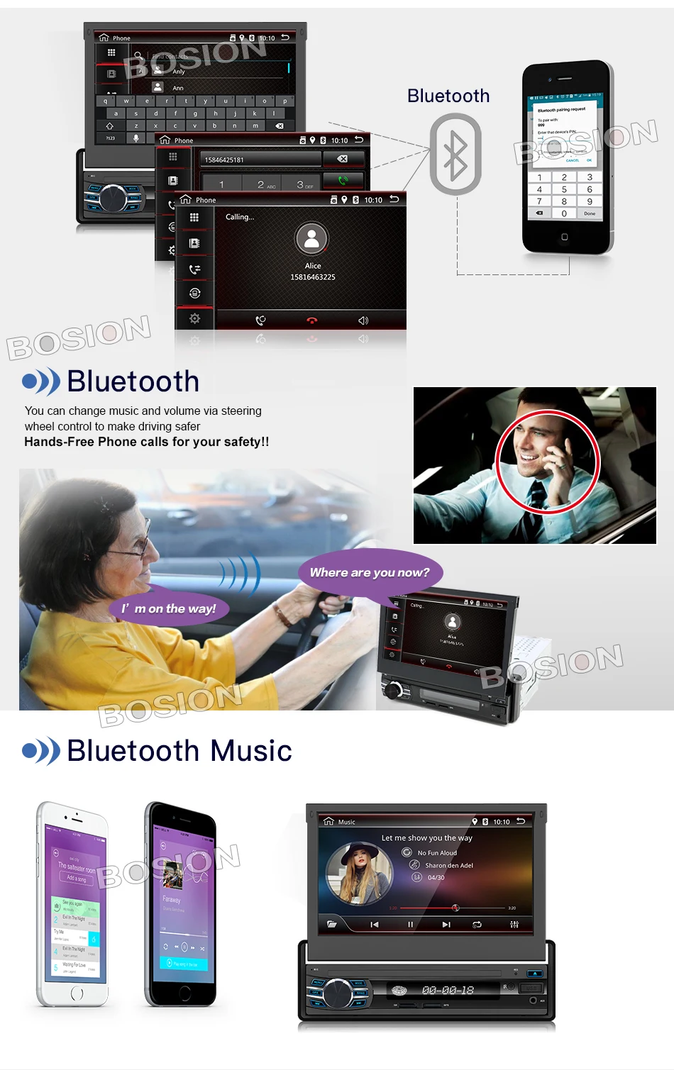 Автомобильный Радио стерео плеер Bluetooth телефон AUX-IN MP3 FM/USB/1 Din/пульт дистанционного управления android 9,0 в-тире выдвижной экран