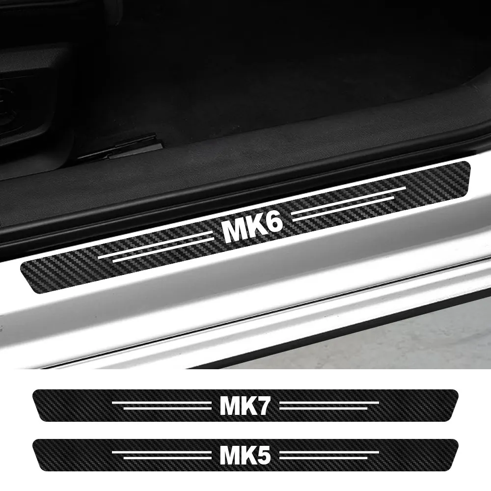 

4PCS/Set Car Door Sill Threshold Protector Stickers for VW Golf 7 6 4 5 MK2 MK3 MK4 MK5 MK6 MK7 MK8 Auto Accessories