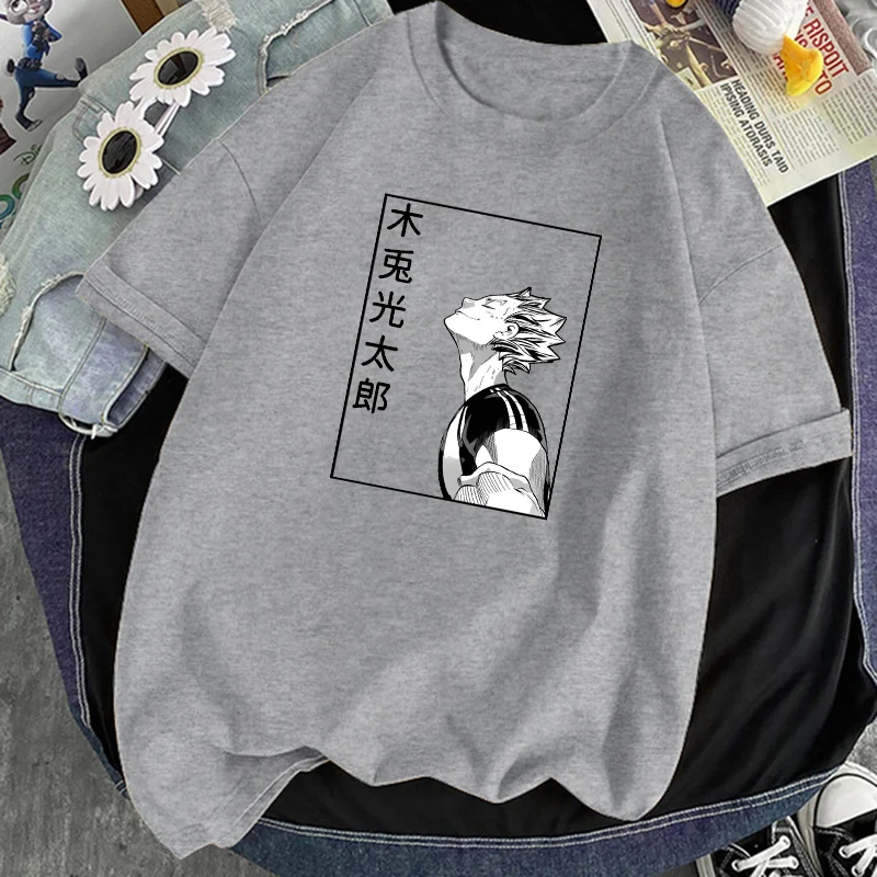 

Футболка Haikyuu Kotaru Bokuto Мужская, оверсайз Повседневный Топ с круглым вырезом и коротким рукавом, новая модная брендовая черная, в стиле Харадз...
