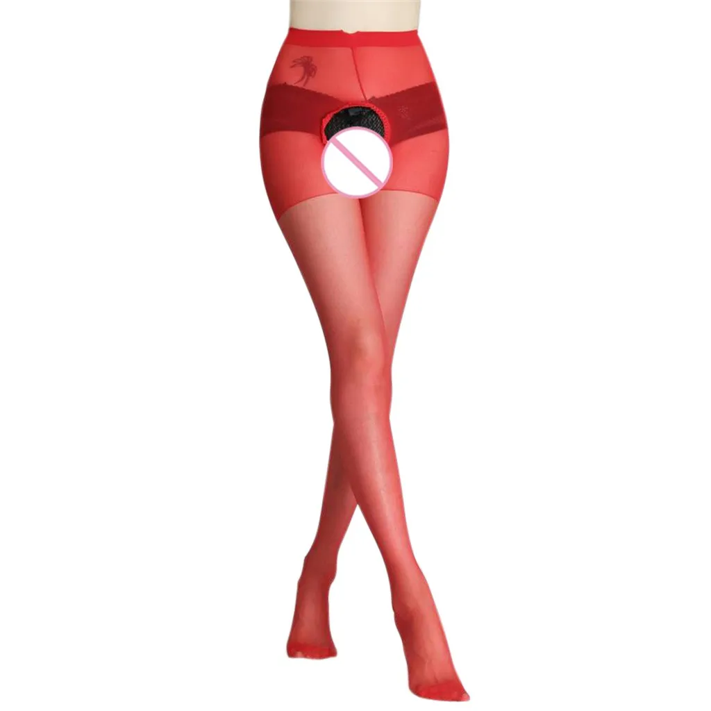 Женские эротические чулки без пятки с открытой промежностью колготки нижнее