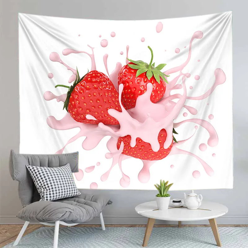 3D милый гобелен с клубникой декорация для дома стен ткань гостиной скатерть