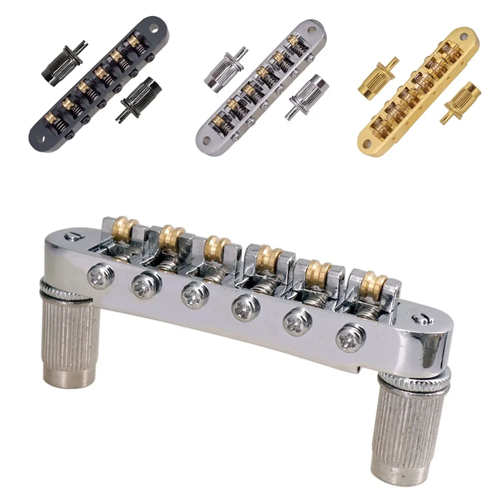 

Guitar Roller Saddle Bridge For 6 Stringed Instruments Chrome/Black/Gold Brand New Bass Guitars Musical Accessories Tools