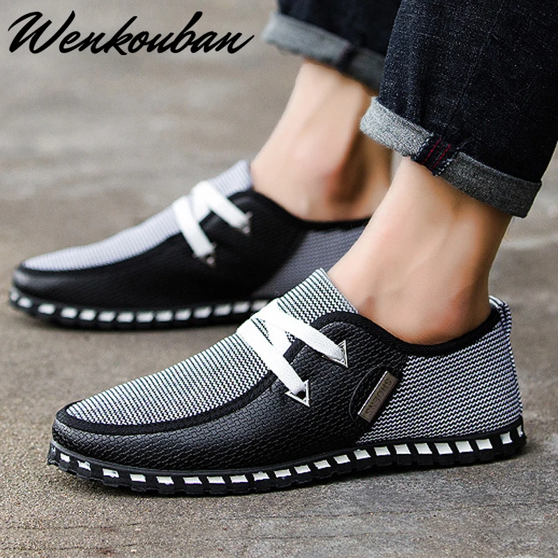 Туфли мужские без шнуровки повседневная обувь для вождения плоская подошва цвет