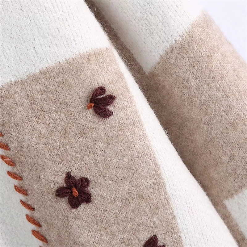 Женский кардиган с длинным рукавом элегантный трикотажный верблюжьего цвета