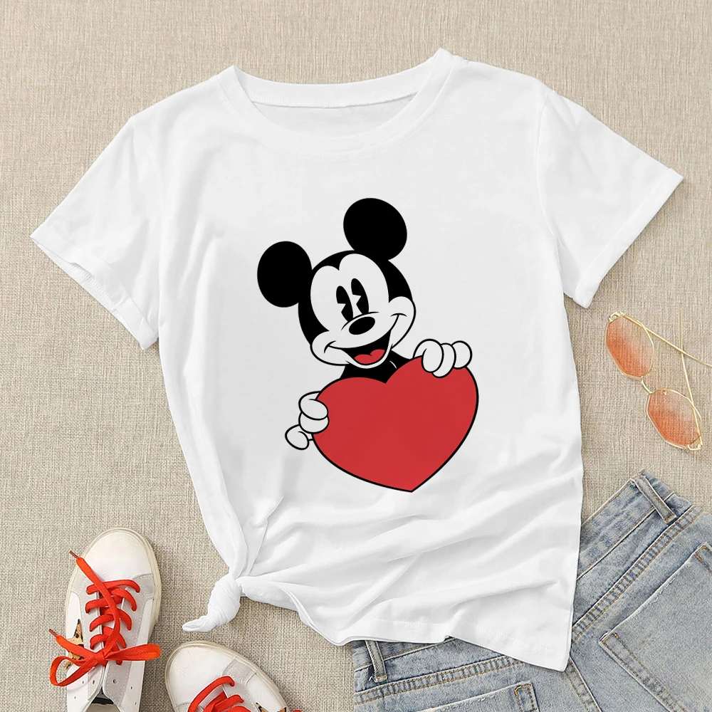 Plus Size 3XL Women T Shirts Fashion Minnie Mouse Print Short Sleeve Summer T-Shirt Female Tops Woman Casual Tshirt long sleeve t shirts