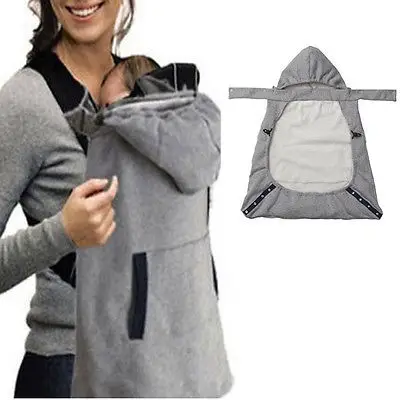 

2021 Brand New Warm Wrap Sling Baby Carrier Windproof Baby Backpack Blanket Carrier Cloak Grey Funtional Winter Cover Hot