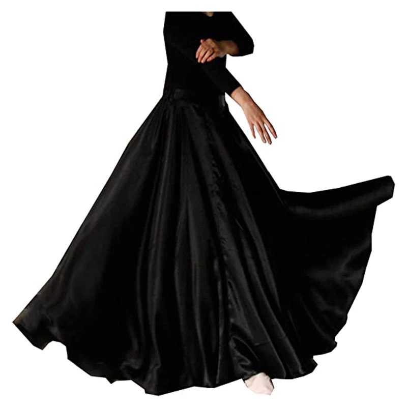 Девичья юбка на 360 градусов для вечеринок Girls Party, брюки для практики беллиданса, длинная юбка цыганки для женщин, разноцветный фиолетово-золотой.