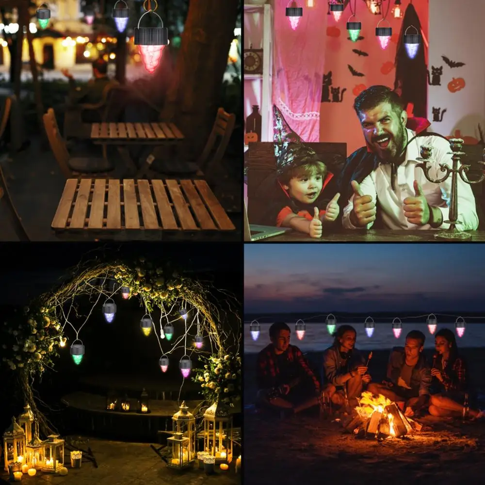 

6PCS LED Solar Lamp Changeable Hanging Solar Light Waterproof Colorful Gradient Lamp for Outdoor Home Garden Decoration