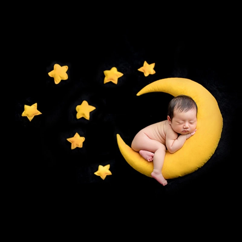Conjunto de almohada y estrellas para beb&eacute; reci&eacute;n nacido, accesorios de fotograf&iacute;a para sesi&oacute;n de fotos-2
