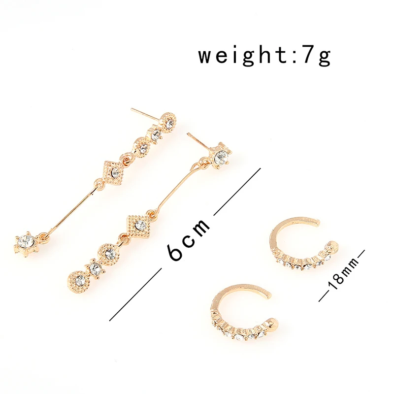 4 шт./компл. для женщин серьги модные длинные кисточки Кристаллы Подвеска золотые