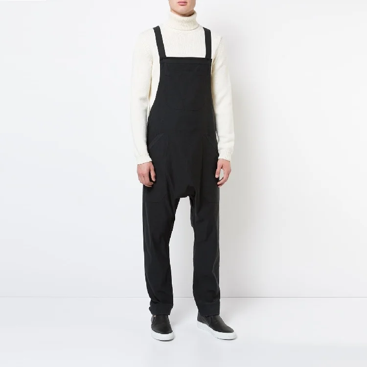 

Summer Spring New Style Overalls Men's Casual Bib Pants Loose Harem Pants Low Crotch Trousers Hairstylist Rompers