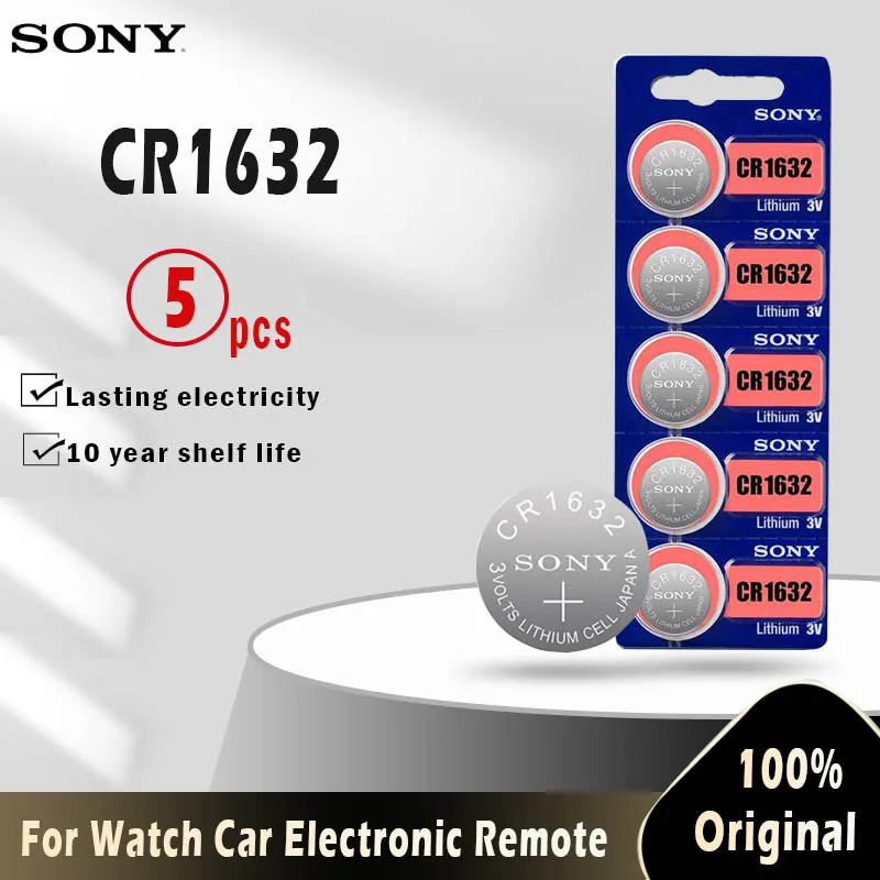 5 шт. Sony 100% оригинальный CR1632 литиевый аккумулятор для часов автомобильный пульт
