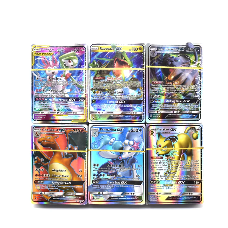 Cartas de Pok&eacute;mon GX TEAM Energy TCG para ni&ntilde;os, juego de mesa en ingl&eacute;s brillante sin repetici&oacute;n, 50 Uds.-0